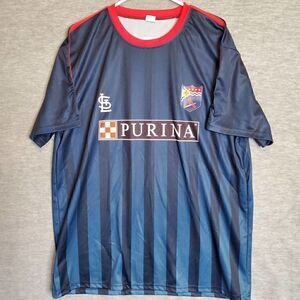 St Louis Cardinals Jersey Mens XL Blue MLB Purina SC Soccer Pullover